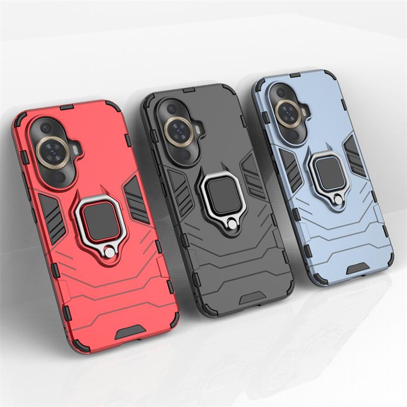 For Huawei Nova 12S Case Cover Huawei Nova 12S Capas New Bumper Armor PC Ring Magnetic Metal Holder Cover Huawei Nova 12S Fundas