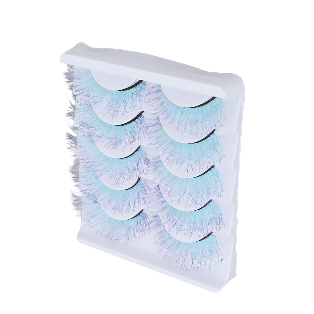 5pcs Colorful Eyelashes Dramatic Gradient Color False Eyelashes   3D  Ing Fake Eyelashes
