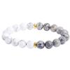 Handmade Natural Volcanic Stone Snowflake Stone Bead Bracelet Men's Retro 10/8mm Elastic Bead Couple Bracelet