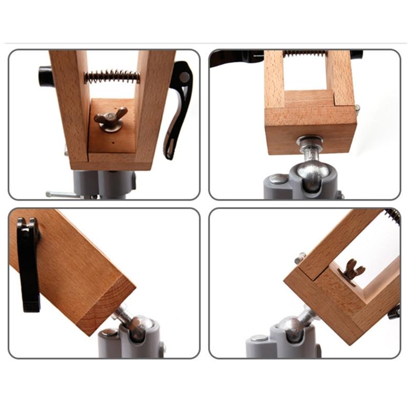 Morsetto da Cucito in Legno e Pelle con Manico Ergonomico per Artigianato e Progetti Design con Presa Materiali Naturali