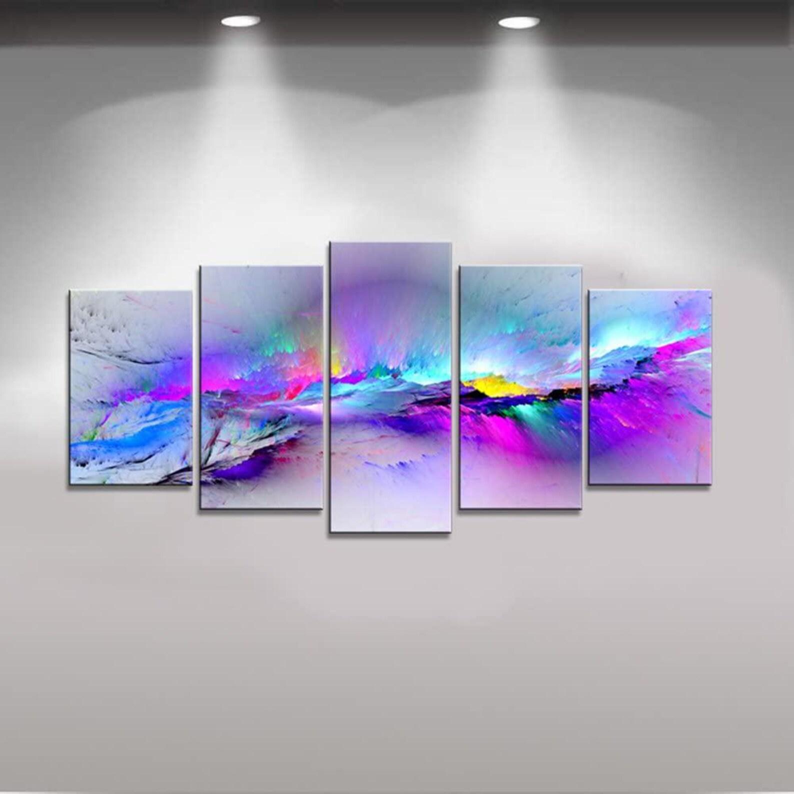 

5-Panel Abstract Canvas Wall Art, Ready to Hang Home Decor 20X35 20X45 20X55CM
