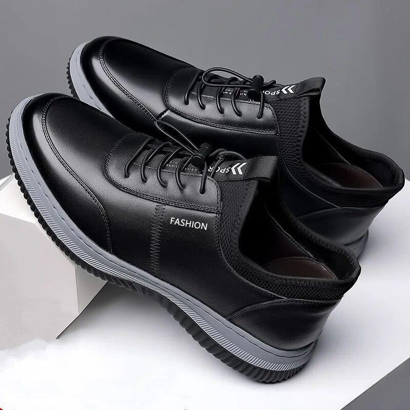 Men's Casual Leather Shoes Outdoor Walking Low Top Shoes Men's Office Party Casual Shoes Men's Sports Soft Sole N-Slip Shoes