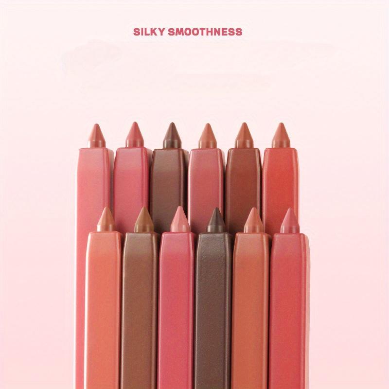 12-teiliges Set mit mattem Lippenkonturenstift, wasserdicht, verwischt nicht leicht, Lippenkonturenstift, Lippen-Make-up, Lippenstift, Stift mit Roller Pen Knife