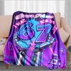 1PC Custom Name Futuristic Birthday Celebration Outdooor Flannel Blankets Throw Blanket All-Season Throw Gift Bedspread for Couch, Bed, Camping Holida