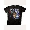 Men'S T-Shirt - Tennant Patchwork Graphic Featuring the Tenth Doctor and Daleks Sci-Fi Themed Short Sleeve Crew Neck Shirt, Unisex, Collectible,