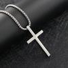 Stainless Steel Cross Pendant Necklace for Men Women Minimalist Zircon Male Female Prayer Necklaces Chokers Fashion