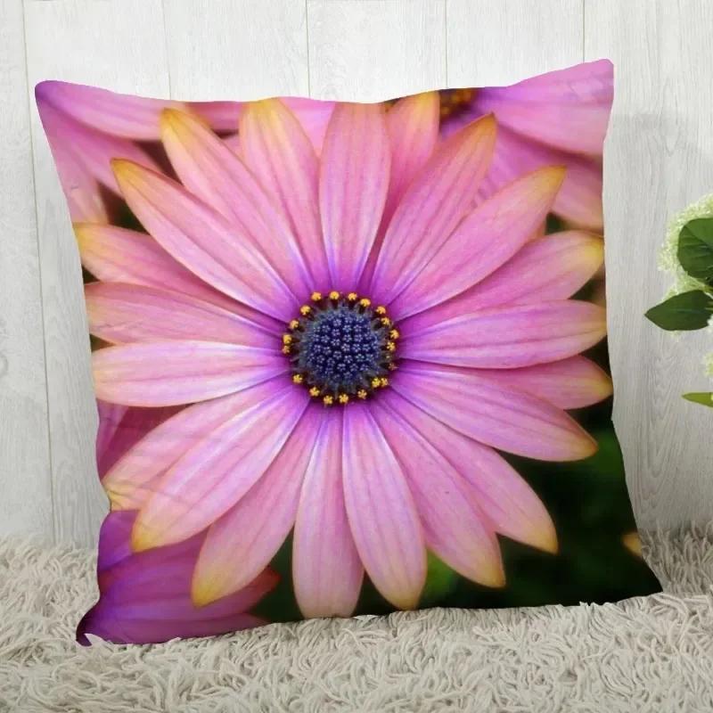 Husă de pernă decorativă de lux pentru casă, model floral cu margarete, husă de pernă pentru canapeaua din living