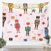 Kids Christmas Nutcracker Tapestry for Bedroom  Winter Snowflake Wall Tapestry for Boys Girls Christmas Tree Hanging Wall Art