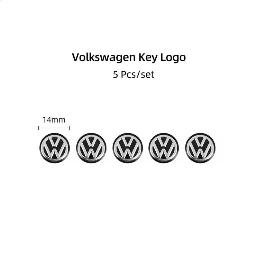 10/5Pcs 14MM Car Remote Key Badge Emblem Metal Logo Stickers For VW GTI Polo Golf Passat Tiguan Arteon Touareg CC Taigo Hub Cap