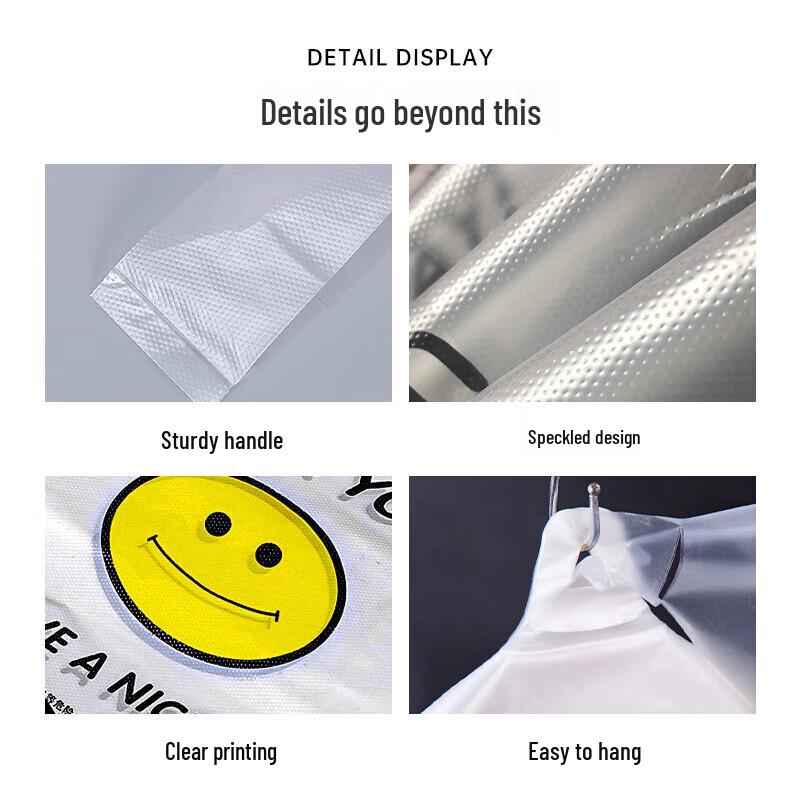 Aimas Smiley Face Transparent Shopping Bag