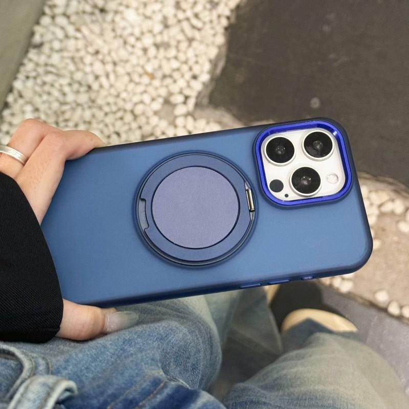 360 Rotating Magnetic Phone Case With Kickstand IPhone 15/16 Series Soft-Touch Full Coverage Anti-Fingerprint PCTPU