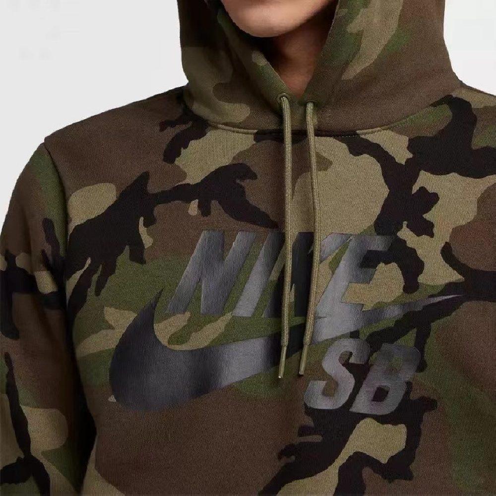 Nike Sweatshirts Men's Olive Green Hooded Moderate Regular CN5354-222