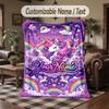 Coperta da divano a tema unicorno con nome personalizzato, coperta morbida e accogliente per casa, divano, letto