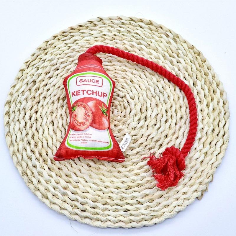 

Dog Interactive Toy Jam Knots Squeaky Chew Toy Puppy Bite-resistant Sounding Paper Toys Pet Supplies червоний