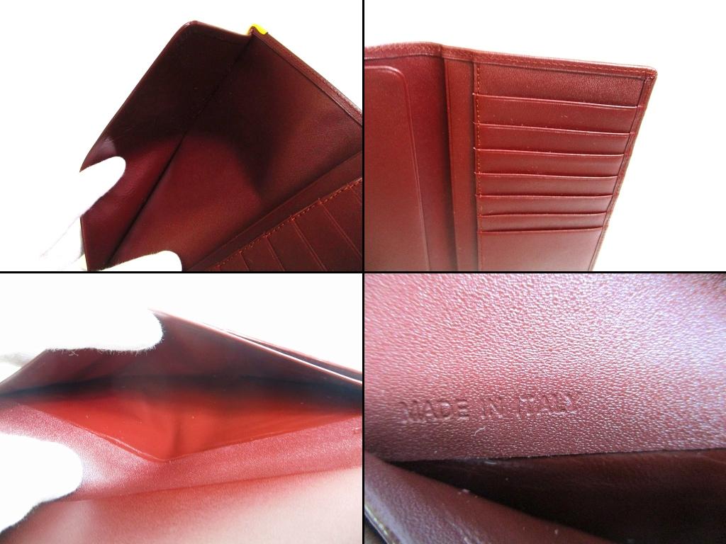 Authentic Cartier Must De Cartier Bordeaux Leather Flap Bill Wallet Checkbook Holder #b244  Open Box