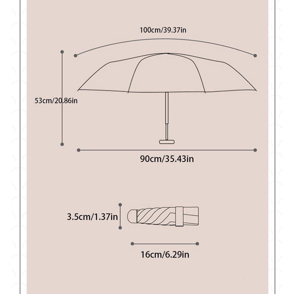 Vinyl 6 Ribs Umbrella 6-Folding Walking Windproof Portable Women Men Rain Protection Adults Foldable Umbrellas Rainy