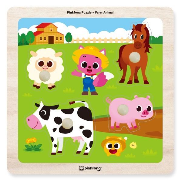 

[Pink Pong] Bebe Tap Puzzle -Livestock, Korea Best Toddler Puzzle