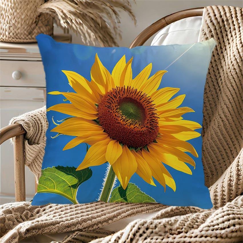 Butterfly Sunflower Series Throw Pillow Covers With Digital Printing Of Short Plush Fabric Car-Shaped Sofa Cushion Home Decor