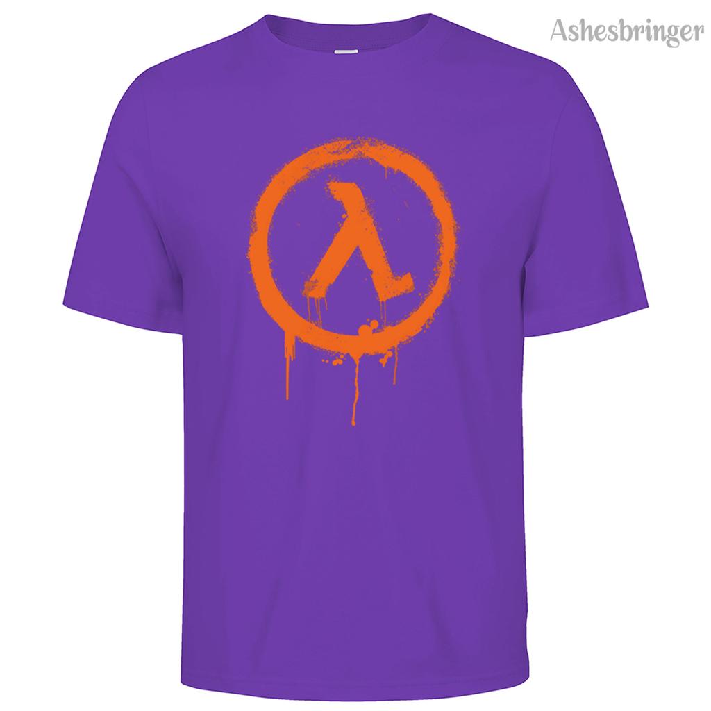 Men's Cotton Crew Neck Half Life Graphic Print T-Shirt Street Casual Style Tops For Men and Women