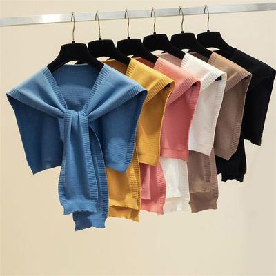 Korean Knit Shawl Female Blouse Shoulders Fake Collar Cape Knotted Scarf Neck Guard Scarve Mountaineering Scarf For Women
