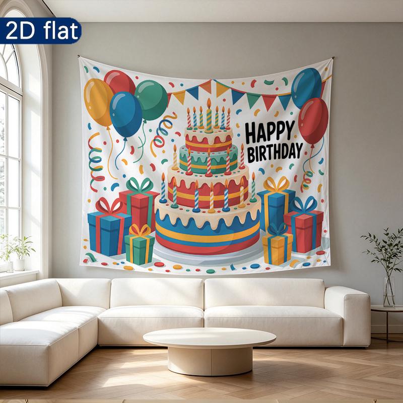 Colorful Balloon Party Backdrop 1pc - Polyester Party Decor