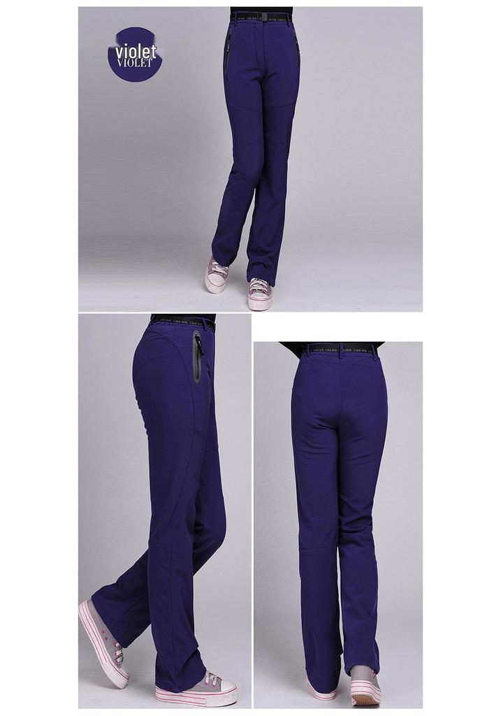 Waterproof Softshell Ski Pants - Thickened Warm Fleece Mountaineering Pants for Men & Women