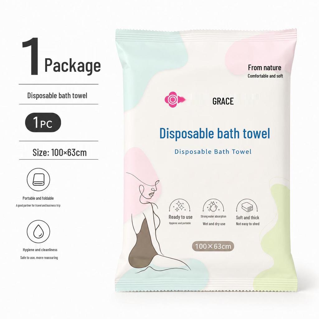 Jieliya Travel-Sized Compressed Cotton Bath Towel - Thick, Absorbent & Portable for Home, Hotel, or On-the-Go Use.