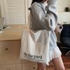 2025 new letter embroidery student large-capacity versatile shoulder bag women's commuter tote bag canvas leisure bag