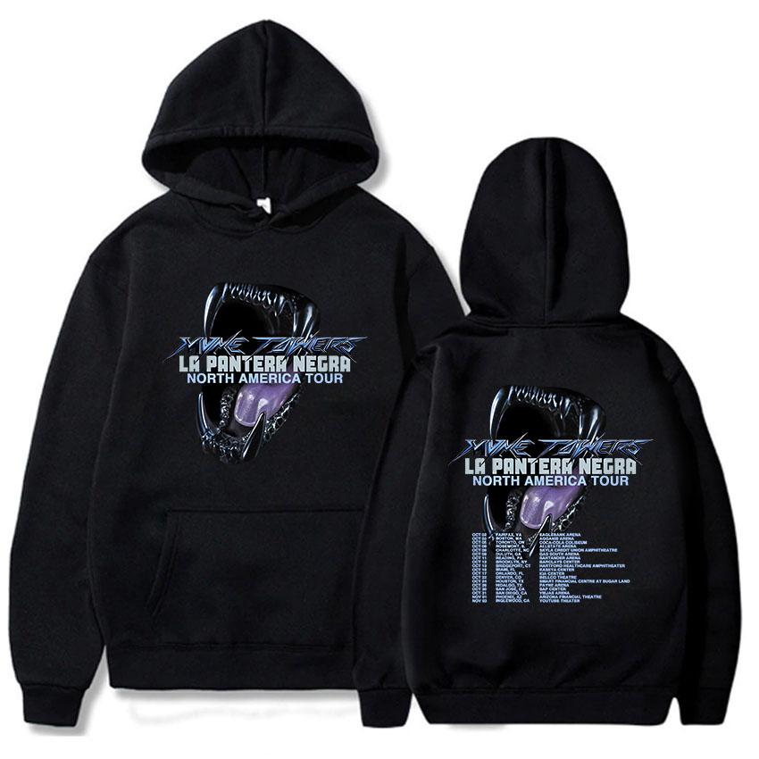 La Pantera Negra Tour Hoodies Myke Towers Rapper Printing Sweatshirts Hip Hop Streetwear Winter Fall Fleece Men Pullovers