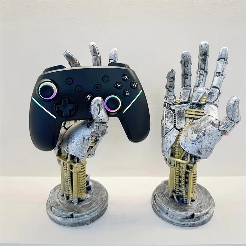 Cyberpunk Silverhand Mechanical Hand, Gaming Controller Holder Stand Punk Style Steampunk Modern Home Decor Resin Statue
