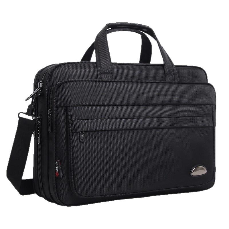 Unisex Water-Resistant Oxford 15.6" Laptop Briefcase - Large Capacity Business Handbag with Shoulder Strap