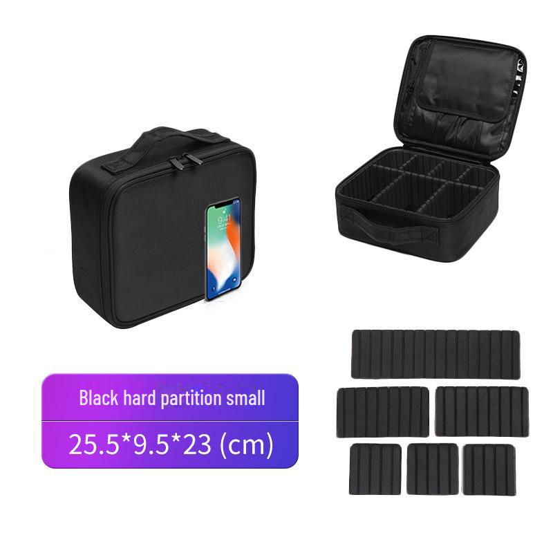 Portable Two-Tone Travel Cosmetic Bag with Tattoo Tool Storage and Large Capacity Divider