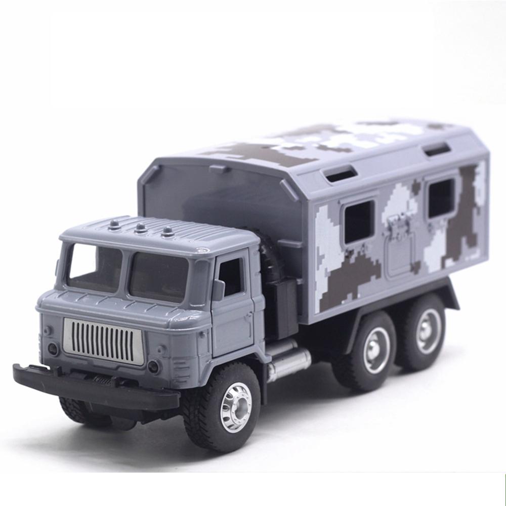 Model vojenského obrněného auta 1/43 vojenského nákladního automobilu, model vozidla se simulací kojenců pro dětskou zatahovací hračku se světelným zvukem (Starožitný lékařský vůz)