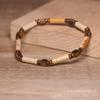 Picture Jasper Tiger Eye Tube Bead Bracelet – Copper Accent Boho Jewelry, Grounding Courage Gift for Men Women