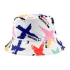 Graffiti Sided Double Fisherman Hat Printed Tie Dye Bucket Cap Sunshade Outdoor
