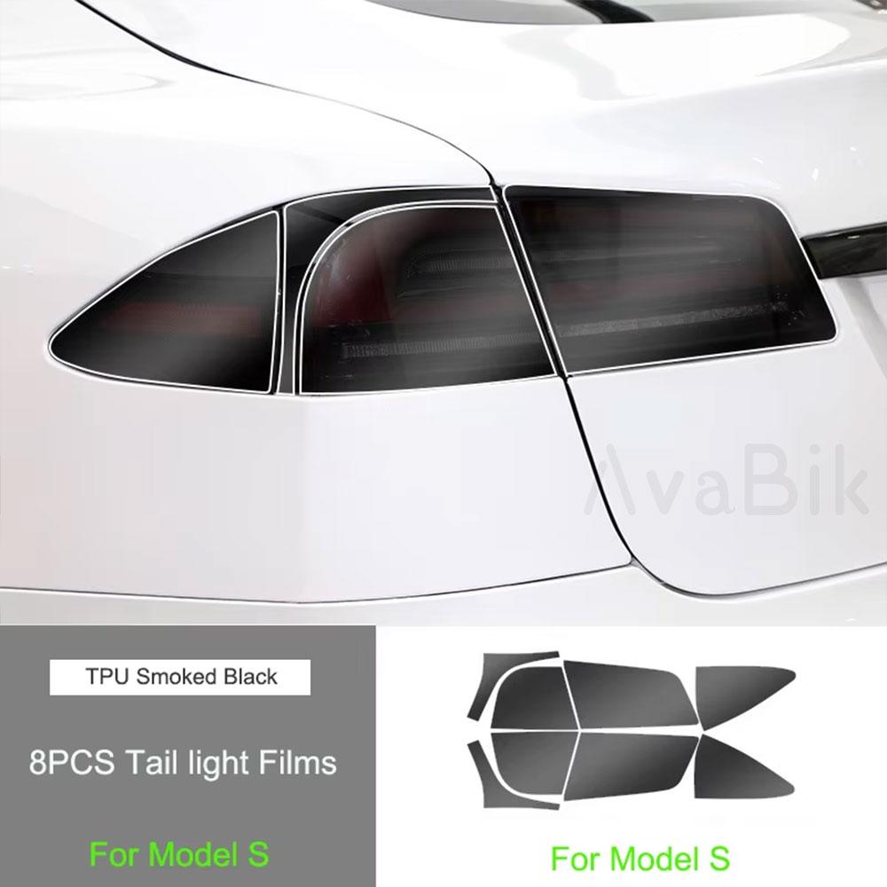 TPU Blackened Headlight Taillight Foglight Protective Film for Tesla Model X  For Model S 2024 Black Color Changing Films