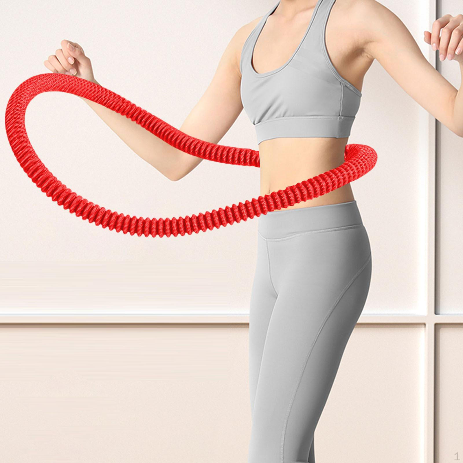 

Weighted Fitness Hoop Abdomen Circles Foldable Outdoor Training Indoor Workout Gear Exercise Red