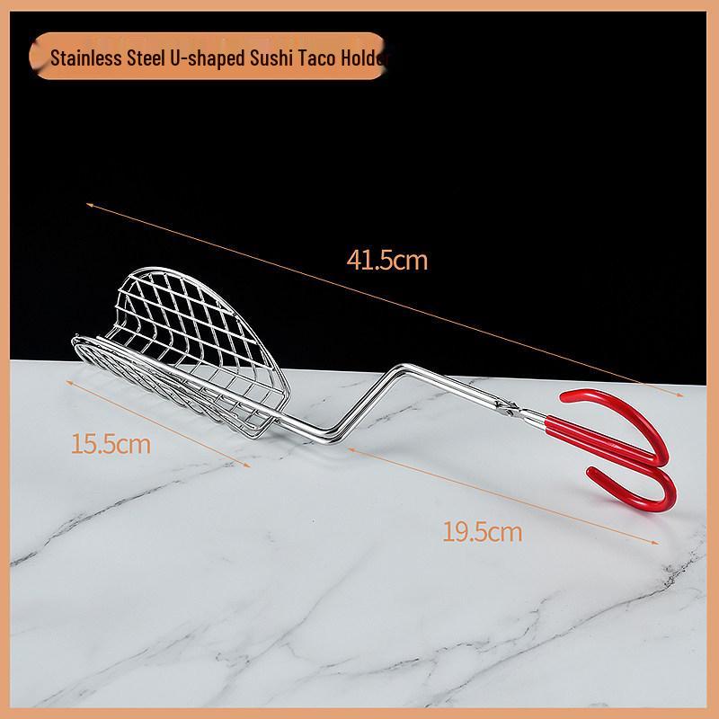 Sushi Tray U-Shaped Solid Wood Nori Holder - Creative Japanese Cuisine Plating Dish for Hand Roll and Taco Presentation