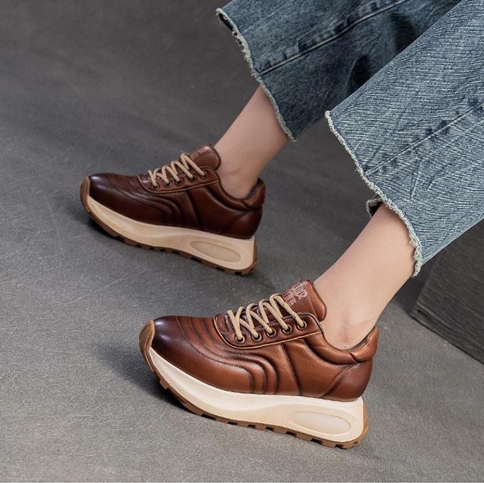 Fashion Women Casual Sneakers Mixed Colors Genuine Leather Cow Suede Platform Shoes Ladies Shiny Rhinestone Lace-Up Sneakers