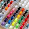 Multicolor Purple Sewing Thread: Small Spools for Household Machines with Bobbin Storage