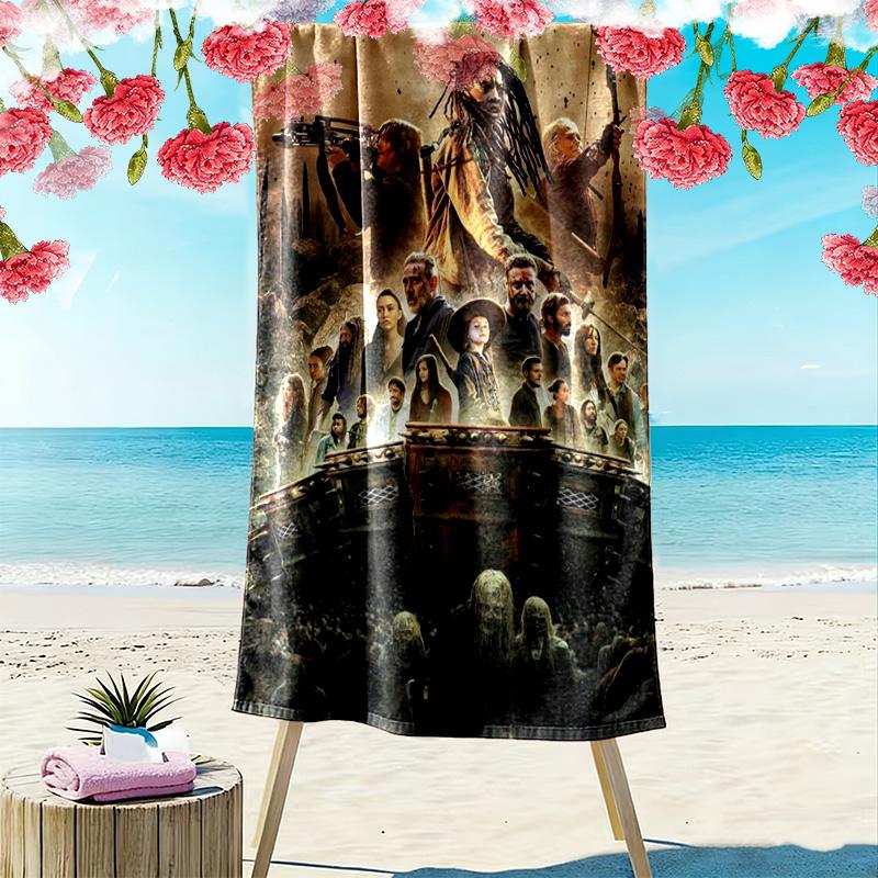 Walking Dead Print Beach Towel, Large Soft Quick Dry Towel for Beach Camping Swimming