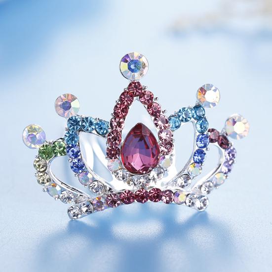 Süße Kinder Mädchen Strass Prinzessinnenkrone Haarkamm Haarspange Geburtstagsparty Diadem