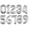 32-Inch Body Shaping Numeric Balloons - Gold & Silver, Floating Birthday & Celebration Decor