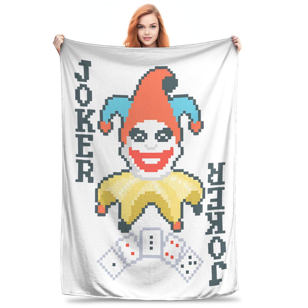 Balatro Playing Card Jocker Lusty Joker Blanket Flannel Multi-Function Soft Throw Blankets For Home Bedroom Plush Thin Quilt