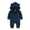 Baby Boys Girls Clothes Long Sleeve Rompers Solid Hoodies Bear Jumpsuit Costume Infant Onesies Bodysuit Newborn