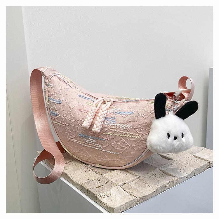 New Foreign Style Commuting Texture Nylon Cloth Dumpling Bag Simple Temperament Fashionable Shoulder Messenger Bag