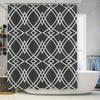 Modern Geometric Shower Curtain Waterproof Bathroom Decor for Home Decorations Black White Striped Pattern Design