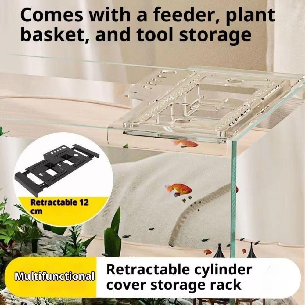 Punch-free Fish Tank Storage Rack Durable Retractable Tool Holder  Reptile Terrarium