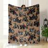 Motorcycle Pattern Cozy Blanket Bedroom Blanket for Livingroom Couch Lunch Break Soft Throw for Friend's Festival Gift