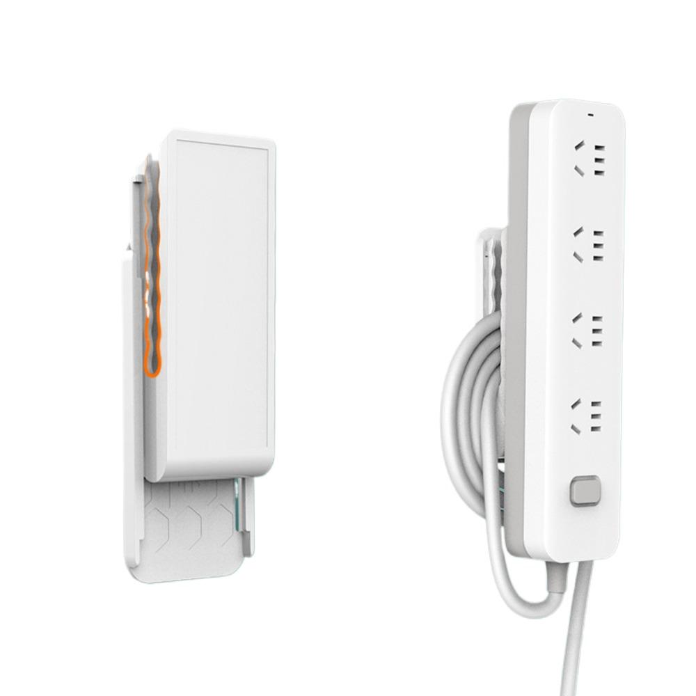 2in1 Socket Holder Organizer Wall-Mounted Punch Free Cable Organizer Self-Adhesive Seamless Power Strip Holder Gadget Home Decor